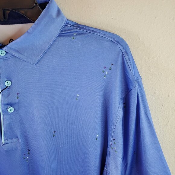 HEAD Golf Mens Blue Printed John Wave Runner Polo - Picture 3 of 13